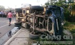 Bốn xe ô tô tông liên hoàn, một người chết, một xe tải bốc cháy