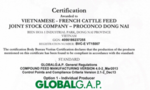 Công ty Cổ phần Việt – Pháp Sản Xuất Thức Ăn Gia Súc (PROCONCO) đã được cấp chứng nhận Global GAP