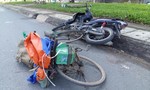 Xe máy tông đuôi xe đạp, hai người nhập viện cấp cứu