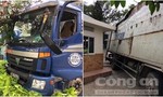 Xe tải ủi tung cổng gác chắn bảo vệ công ty đường Biên Hòa