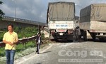 Xe tải tông vào lan can cầu tài xế may mắn thoát chết