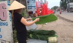 Đào, lá dong bày bán trên đường phố Đồng Nai