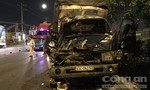 Xe tải biến dạng vì tông đuôi container ở Sài Gòn, 3 người thương vong