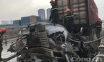 Xe container cháy rụi trên đường dẫn cao tốc TPHCM-Long Thành-Dâu Giây