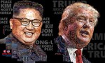 Tranh hai ông Kim - Trump được ghép từ hàng trăm bức ảnh