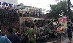 Clip thanh niên ném bom xăng thiêu rụi hai xe tải ở Đồng Nai