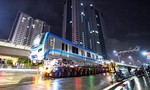Loạt ảnh xe siêu trường siêu trọng đưa các toa tàu metro về depot Long Bình