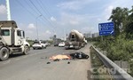 Xe bồn ôm cua lên cao tốc, cán chết người ở Sài Gòn