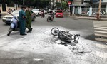 Hai đối tượng chạy xe tốc độ cao, té xe bốc cháy ở Sài Gòn