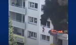 Clip nhóm người cứu 2 bé trai rơi từ tầng 3 tòa nhà đang cháy