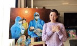 Hoa hậu Khánh Vân vẽ tranh đấu giá ủng hộ quỹ chống dịch