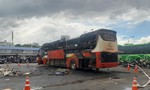 TPHCM: Xe khách đậu trong Bến xe Miền Đông cháy rụi