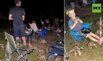 Hình ảnh cua khổng lồ tràn tới lều người cắm trại gây sốt mạng xã hội