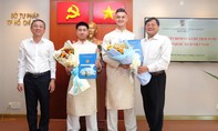 Hai cầu thủ Việt kiều Khoa Ngô và Lê Giang Patrik thuộc CLB Công an TPHCM nhận quốc tịch Việt Nam