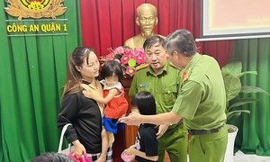 Công an TPHCM đã giải cứu an toàn hai bé gái 'mất tích' ở phố đi bộ Nguyễn Huệ