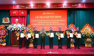 7 sĩ quan Công an nhân dân thực hiện nhiệm vụ gìn giữ hòa bình tại Phái bộ MINUSCA