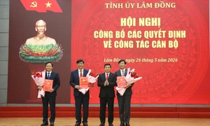 Lâm Đồng: Điều động, bổ nhiệm cán bộ tại nhiều vị trí quan trọng