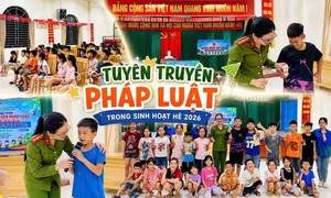 Công an xã mang đến những giờ sinh hoạt hè bổ ích, an toàn cho thanh, thiếu nhi