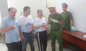 Công an phường Dĩ An: Test ma túy đối với cán bộ, người dân, công nhân và người lao động