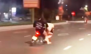 Làm rõ clip 3 thiếu nữ ngồi trên 1 xe môtô, không đội mũ bảo hiểm, rú ga lạng lách