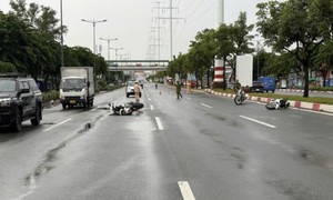Công an TPHCM tìm nhân chứng vụ 3 xe máy va chạm trên đường Phạm Văn Đồng
