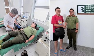 Đại úy Công an hiến tiểu cầu khẩn cấp cứu bệnh nhân tại Bệnh viện Việt Đức