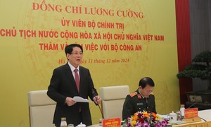 Chủ tịch nước Lương Cường thăm và làm việc với Bộ Công an