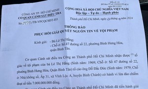 Vụ tố cáo bị lừa 7 tỷ đồng: Phục hồi giải quyết nguồn tin về tội phạm