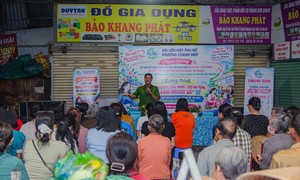 Công an phường Chánh Hiệp tuyên truyền an toàn PCCC tại các chợ trên địa bàn