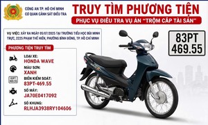 Công an TPHCM truy tìm xe máy liên quan vụ trộm cắp tài sản