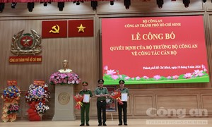 Công bố quyết định bổ nhiệm Thủ trưởng Cơ quan An ninh điều tra và Thủ trưởng Cơ quan Thi hành án hình sự Công an TPHCM