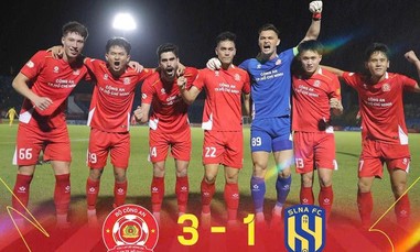 Vòng 22 giải V.League 1: CLB Công an TPHCM giành chiến thắng đậm trước SLNA