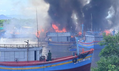 Vụ cháy 15 tàu cá của ngư dân ở Gia Lai: Thiệt hại khoảng 10 tỉ đồng
