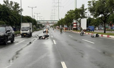 Công an TPHCM tìm nhân chứng vụ 3 xe máy va chạm trên đường Phạm Văn Đồng