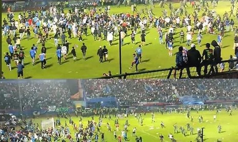 Bạo động giữa cổ động viên tại sân bóng Indonesia, ít nhất 127 người chết