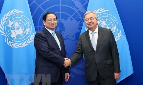 Thủ tướng Phạm Minh Chính gặp Tổng Thư ký Liên hợp quốc Antonio Guterres