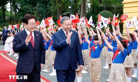 Tổng Bí thư, Chủ tịch nước Tô Lâm chủ trì Lễ đón chính thức Tổng thống Hàn Quốc Lee Jae Myung