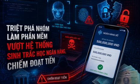 Khởi tố 5 đối tượng làm phần mềm để ‘qua mặt’ hệ thống sinh trắc học của ngân hàng, chiếm đoạt tiền
