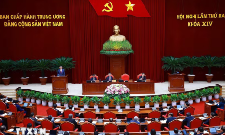 Thông cáo báo chí về ngày làm việc thứ hai Hội nghị Trung ương 3 khóa XIV