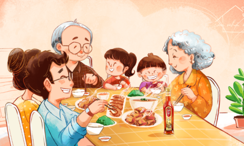 Tạm quên đi cuộc sống bận rộn và hãy đến với hình ảnh về hạnh phúc của bữa cơm gia đình. Bức tranh mang đến cảm giác ấm áp và tình cảm gia đình, là nơi để tất cả đều cảm thấy được yêu thương và sự quan tâm.