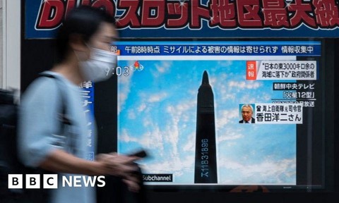 Triều Tiên phóng tên lửa đạn đạo bay qua lãnh thổ Nhật Bản