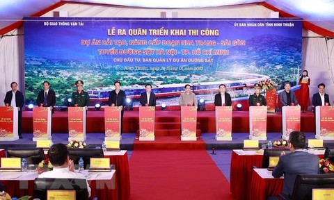 Thủ tướng dự Lễ ra quân dự án nâng cấp đường sắt đoạn Nha Trang - TPHCM