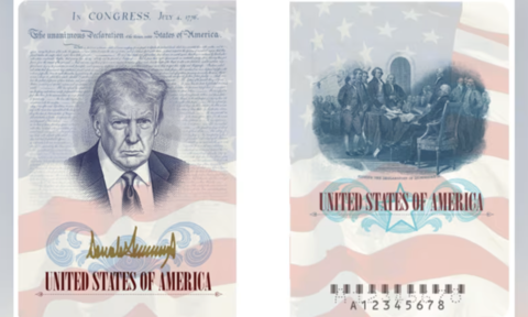 Mỹ sẽ phát hành hộ chiếu bản giới hạn có in hình Tổng thống Trump