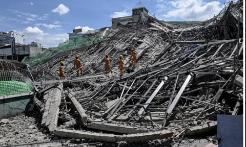 Sập tòa nhà đang xây dựng ở Philippines, 3 người thiệt mạng, 17 người mất tích