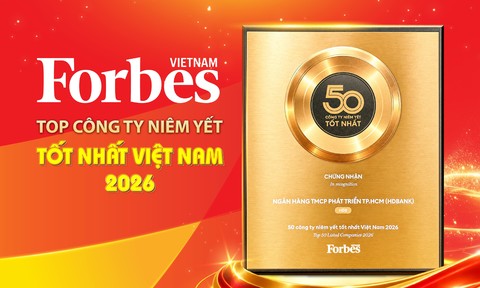 HDBANK tiếp tục vào Top 50 Forbes Việt Nam trong bước chuyển lớn của thị trường vốn